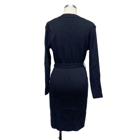 Vintage Its Our Time Womens Size M Black Ribbed Button Cardigan - Picture 7 of 7